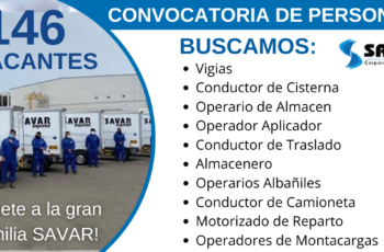 Oportunidad de trabajo en empresa Savar Agentes de Aduana – 146 plazas