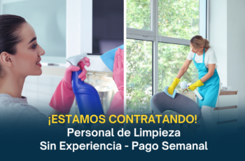 Se Busca Personal de Limpieza Turno Mañana – Pago Semanal Sin Experiencia